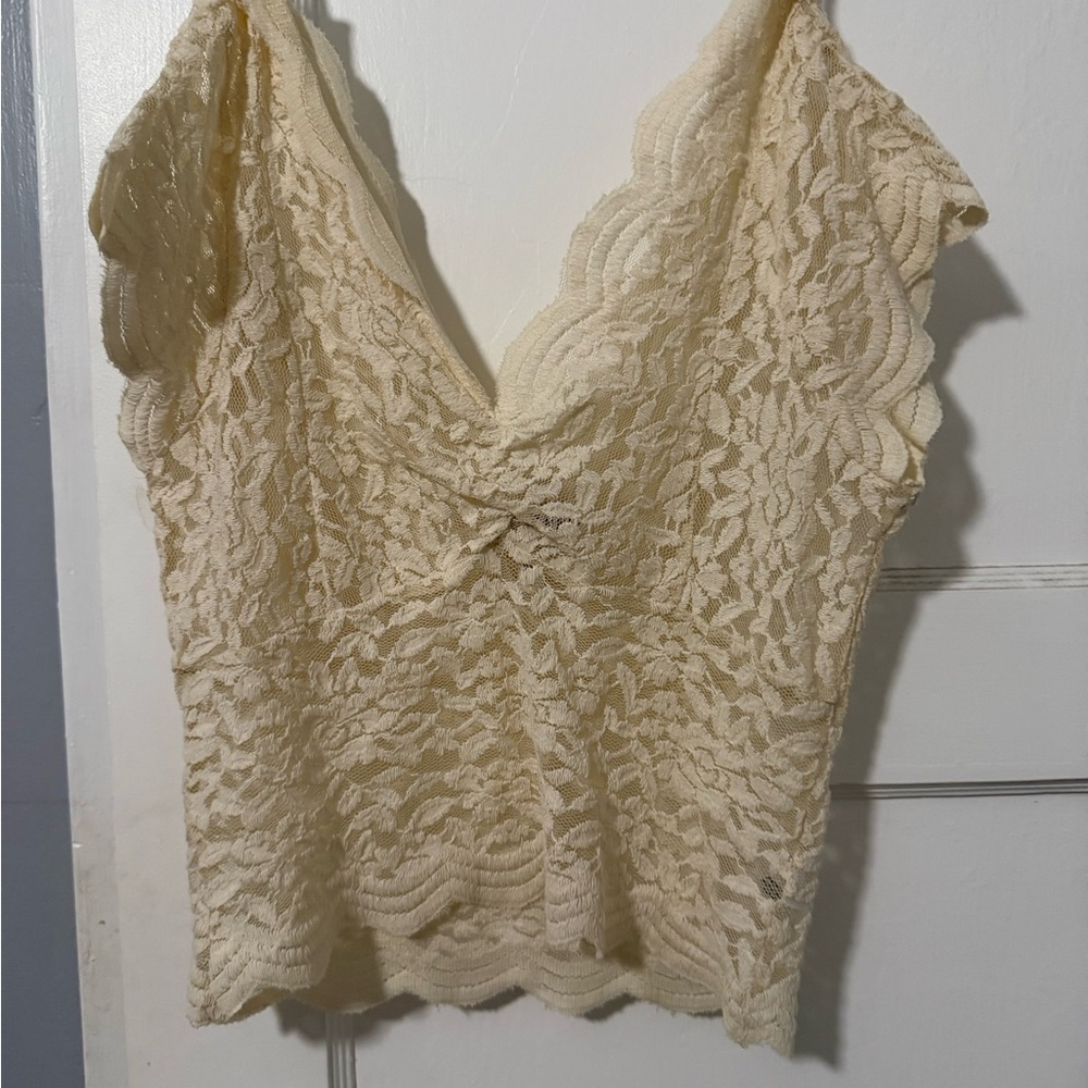 Shyanne Ivory Lace V-Neck Blouse
